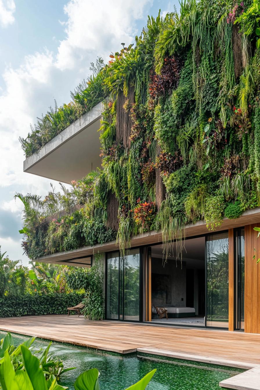 modern villa with vertical garden facade stunning tropical landscape 1