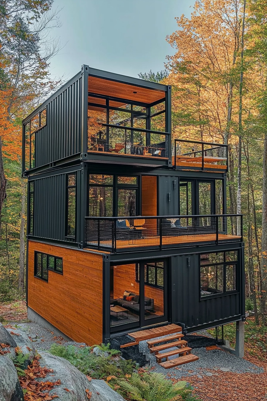 shipping container cabin stacked 4