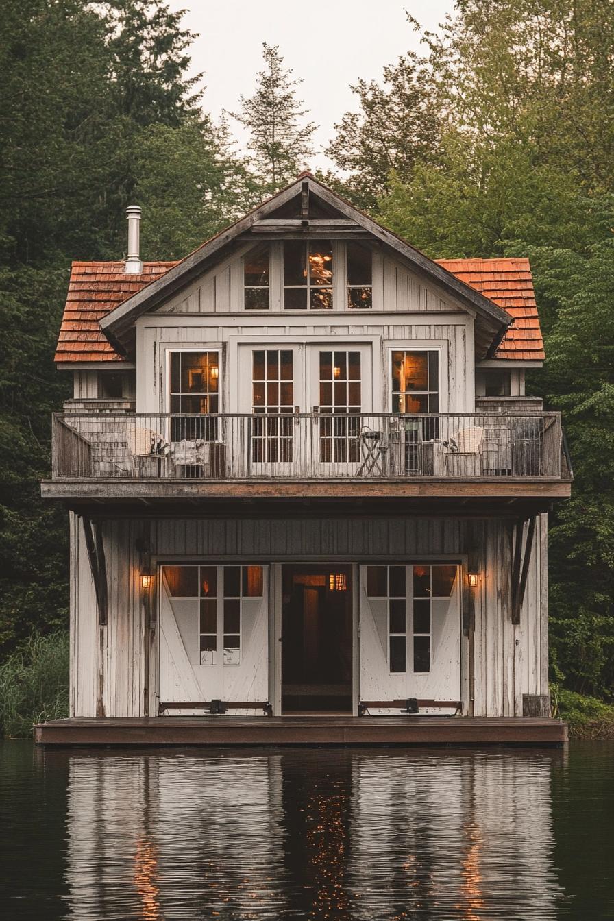 converted boathouse with rooftop deck on a beautiful lake 2