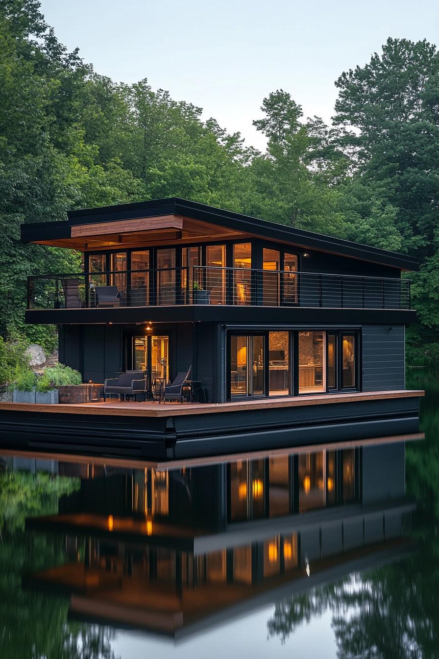 converted boathouse with rooftop deck on a beautiful lake 3