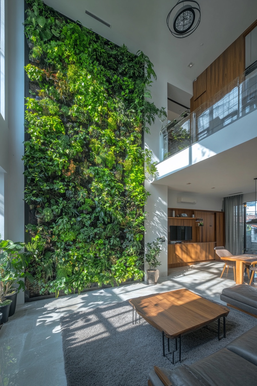 high ceiling indoor vertical garden 1