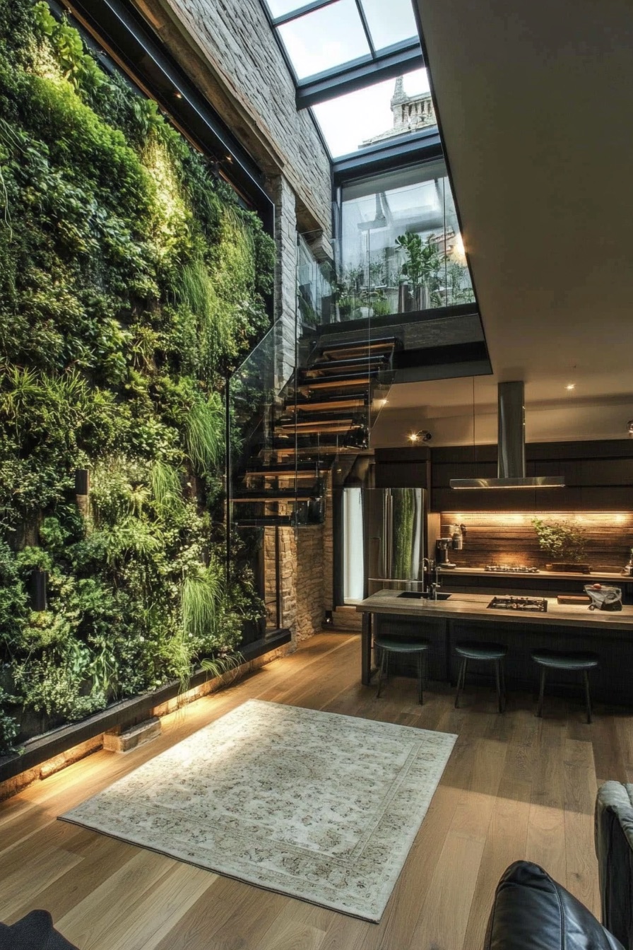 high ceiling indoor vertical garden 3