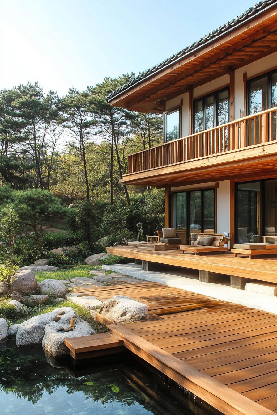 modern Korean home with elevated wooden deck 1