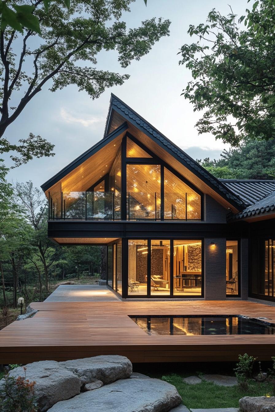 modern Korean home with elevated wooden deck 3