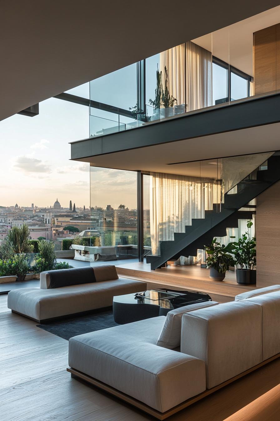 modern penthouse with stunning view over Rome 3