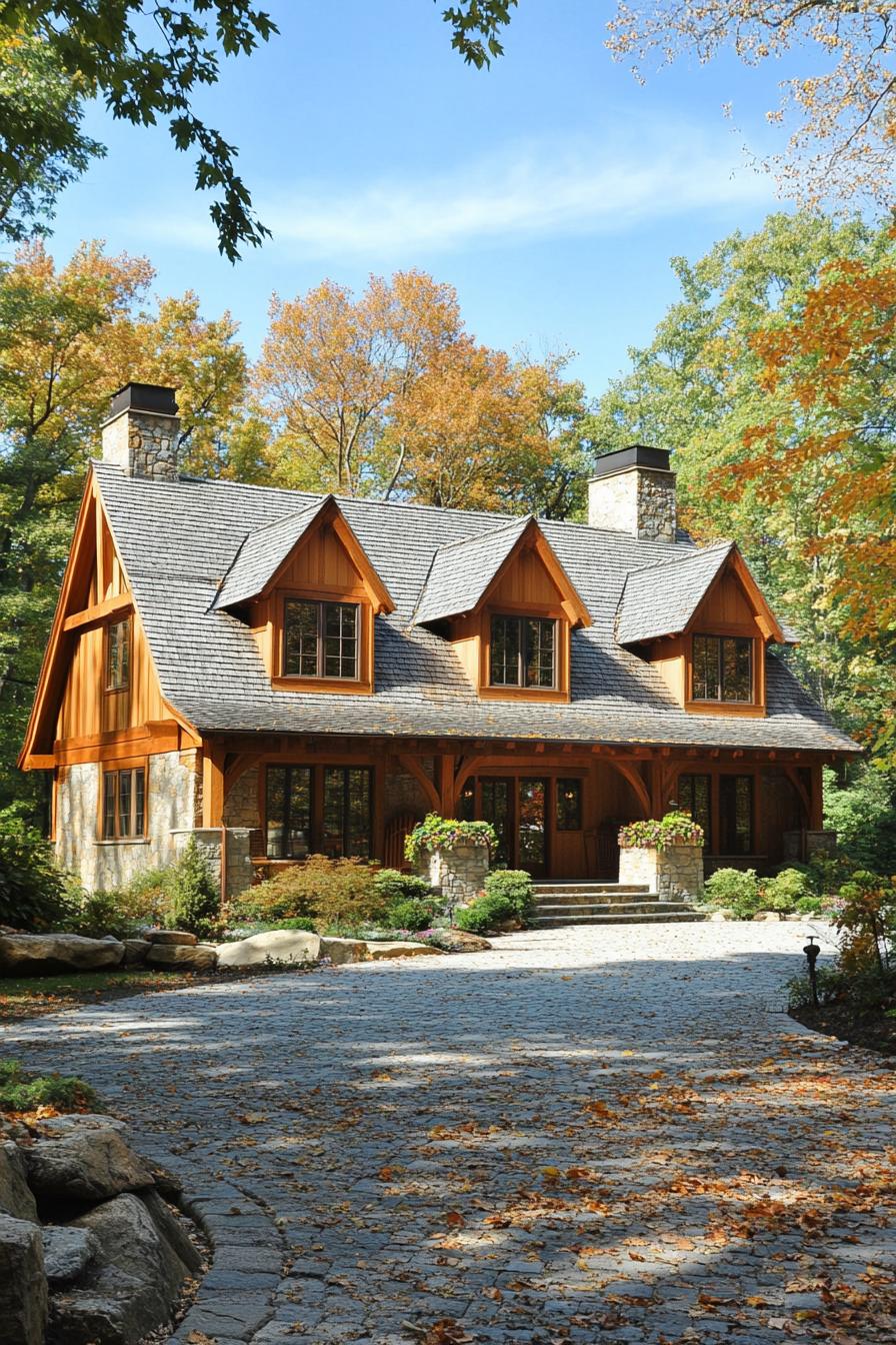 modern timber frame colonial house