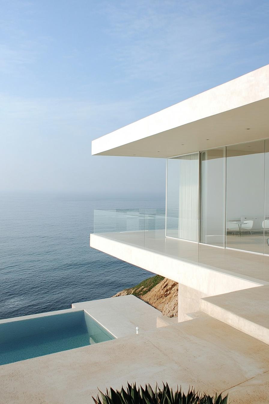 modern white pearl color house with stunning ocean views 1