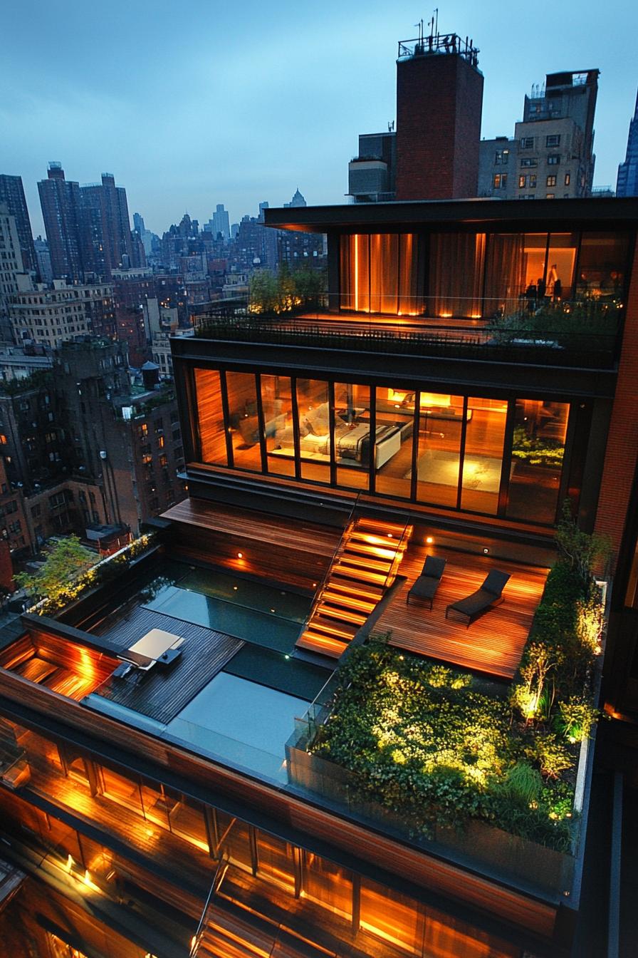 urban luxury penhouse with roof gardens