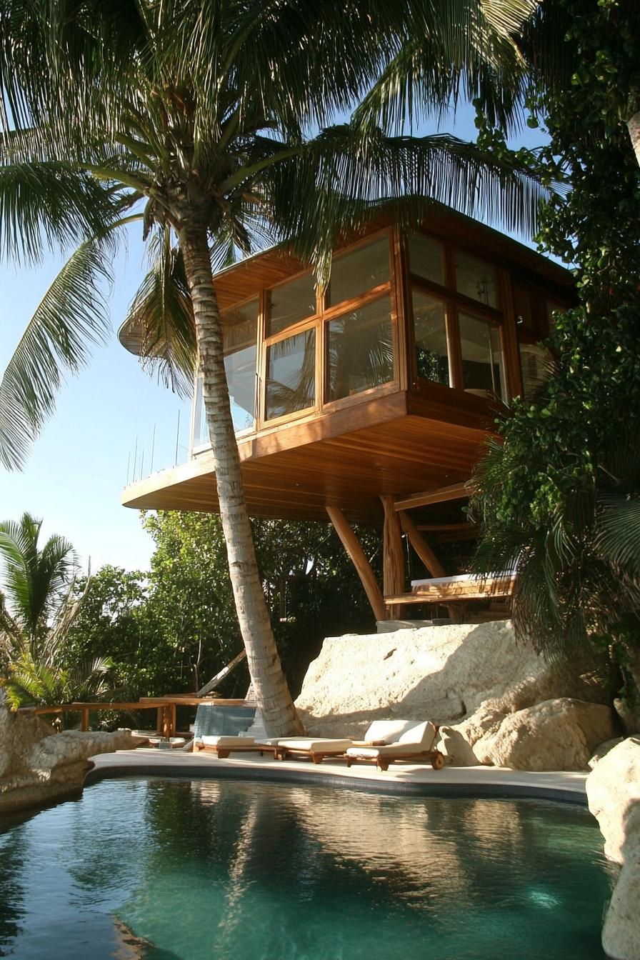 beach palmtree modern treehouse 3