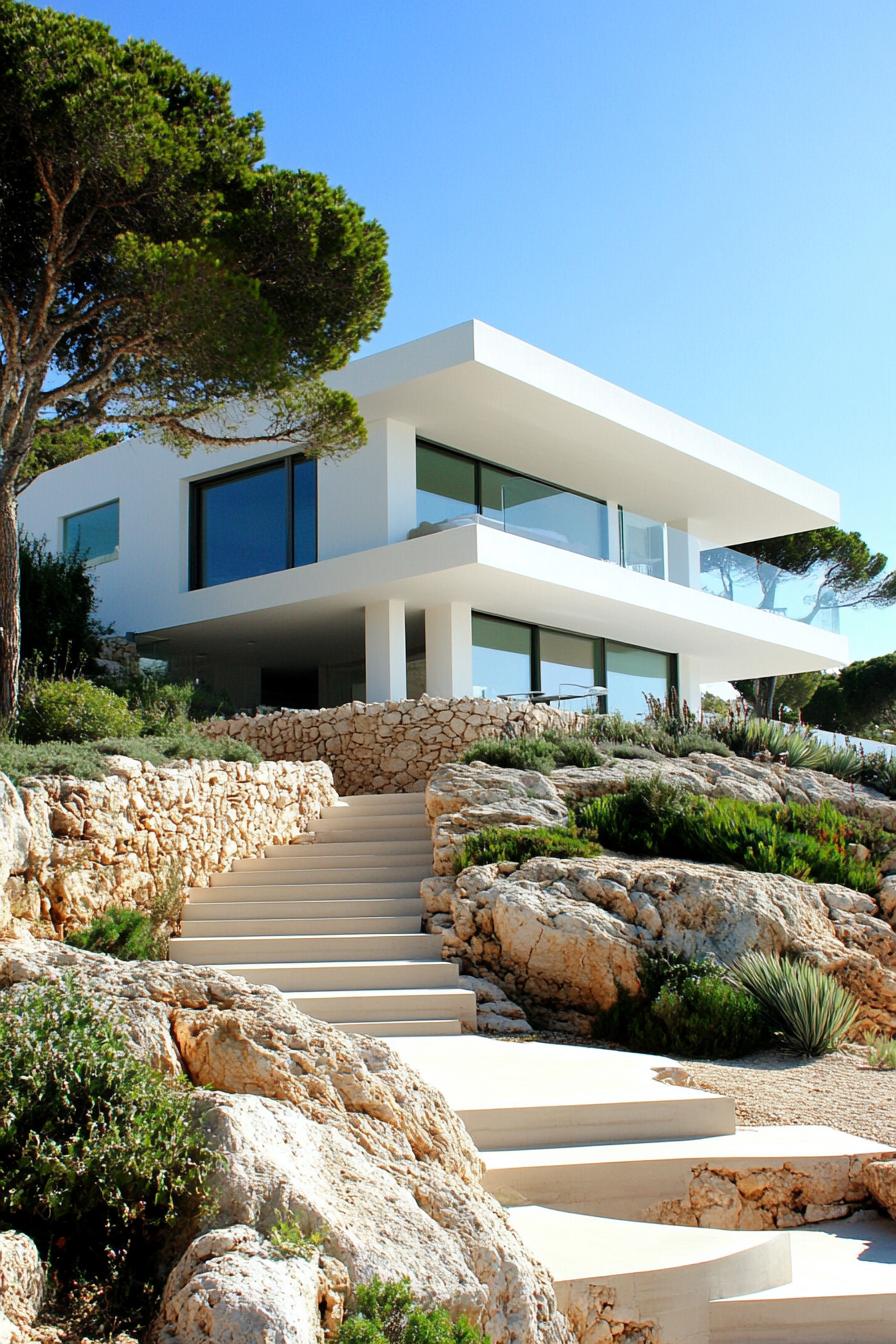 big modern minimalist house on a shore of Ibiza 1