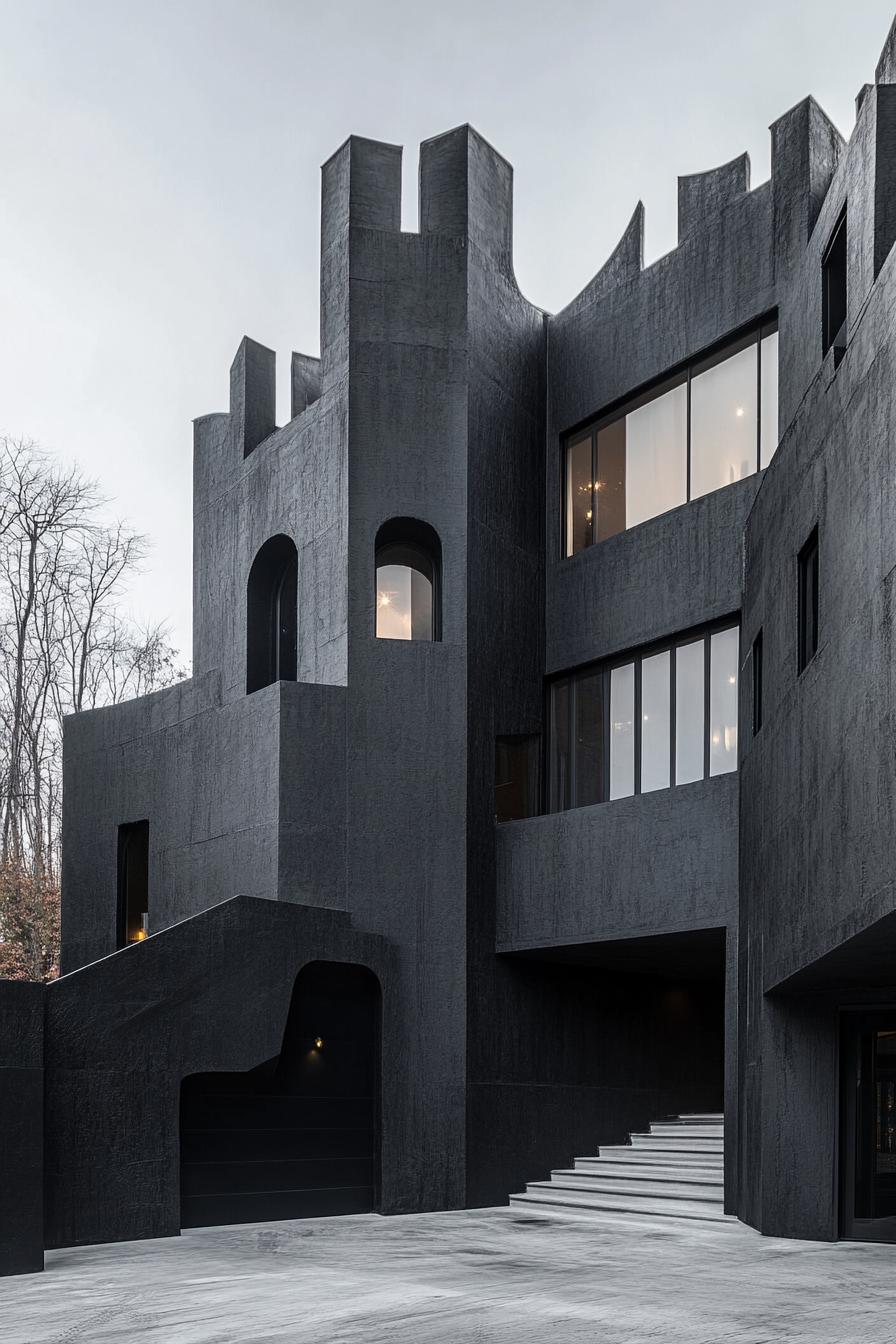 modern architecture matte black castle 1