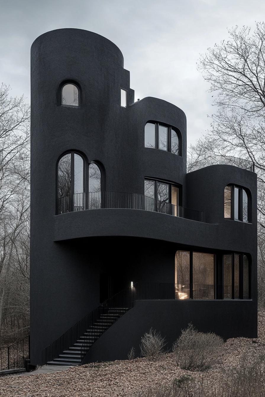 modern architecture matte black castle