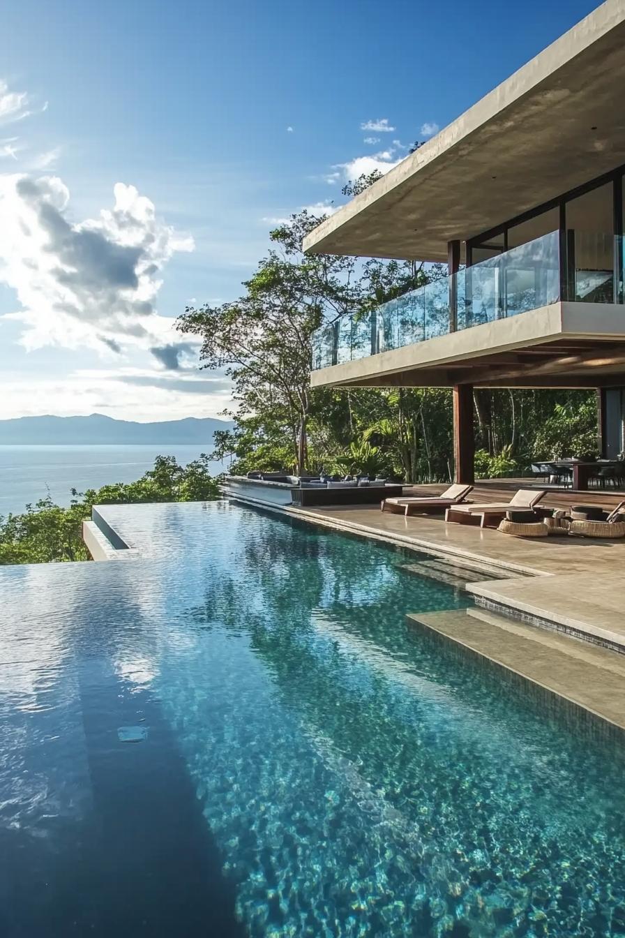 modern house geometric pool with stunning ocean view 1