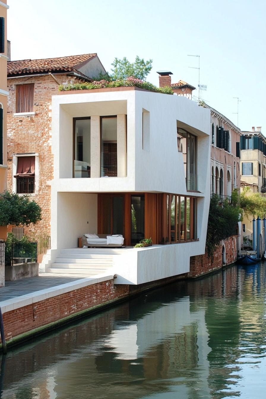 modern house on Venecian canal