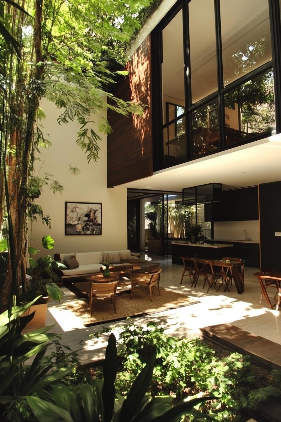 modern house patio garden connected to indoor atrium 2