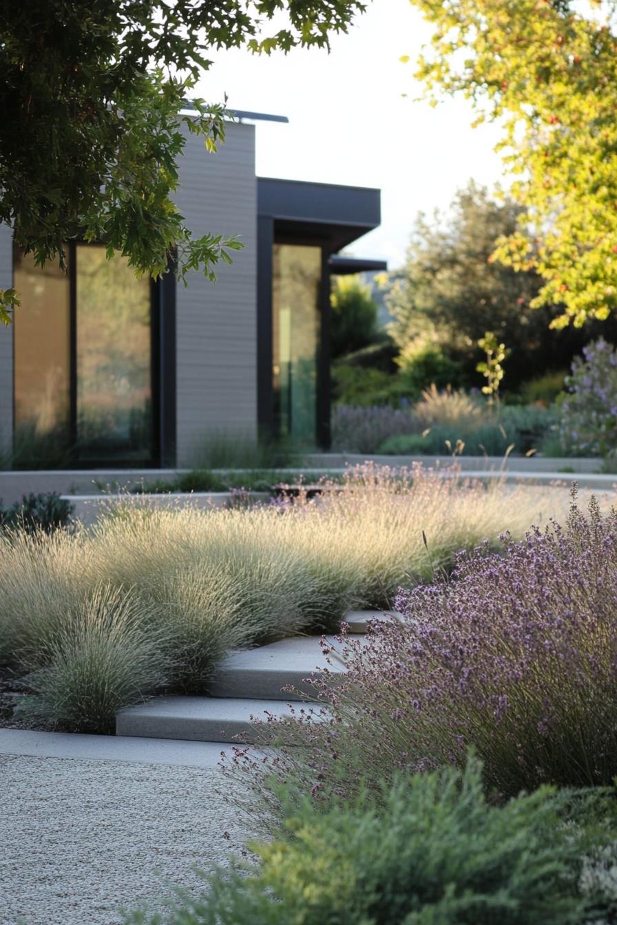 modern minimalist house garden minimalist landscape with native plants 1