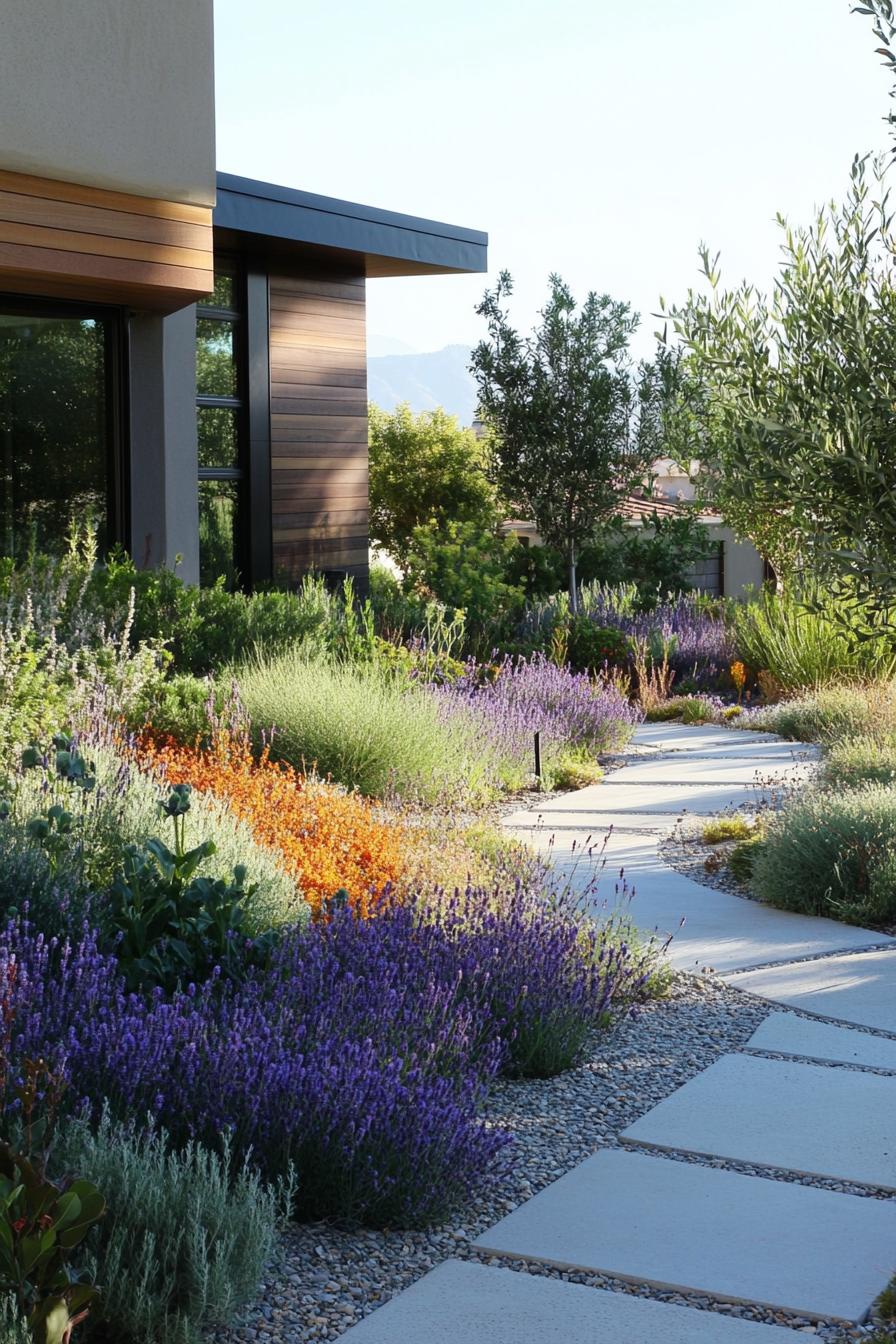 modern minimalist house garden minimalist landscape with native plants 2