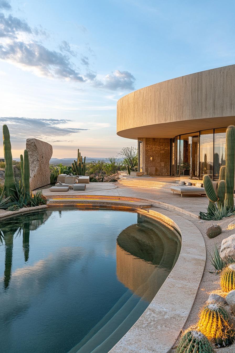 massive modern desert mansion palace oasis 3