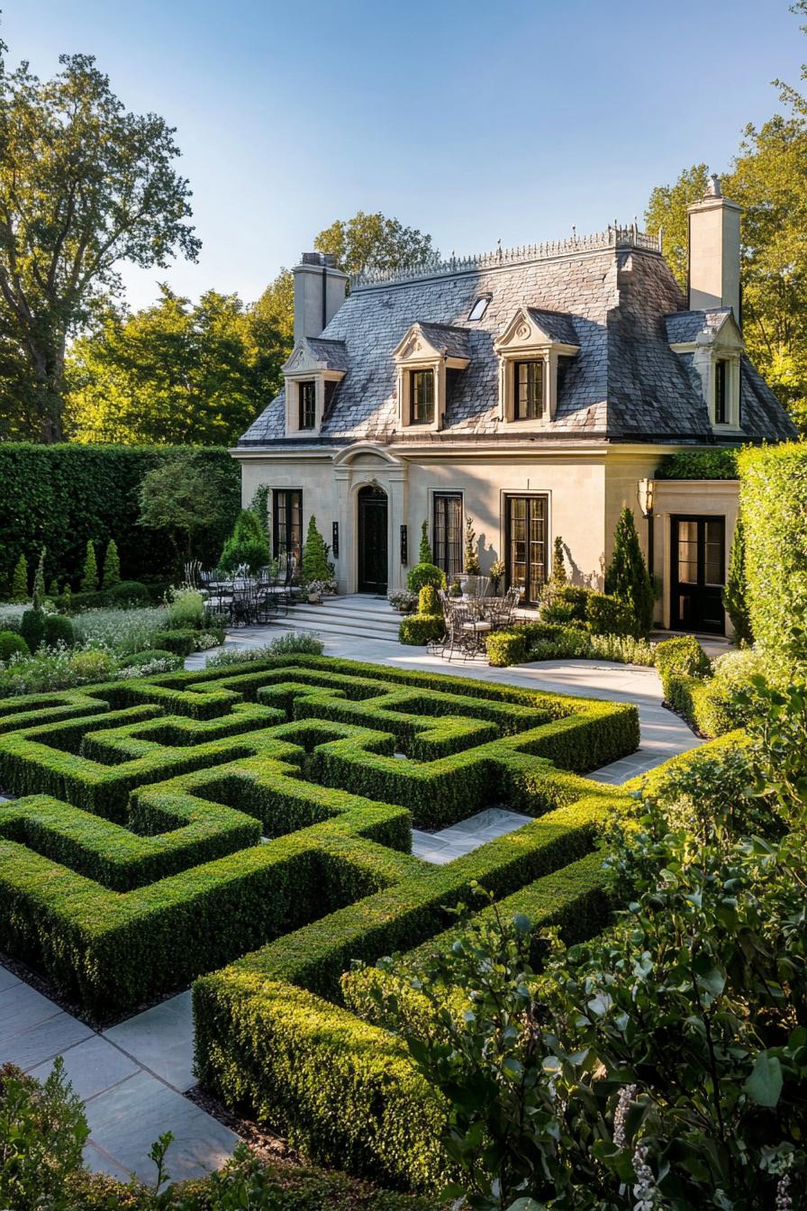 modern English manor with maze garden 3