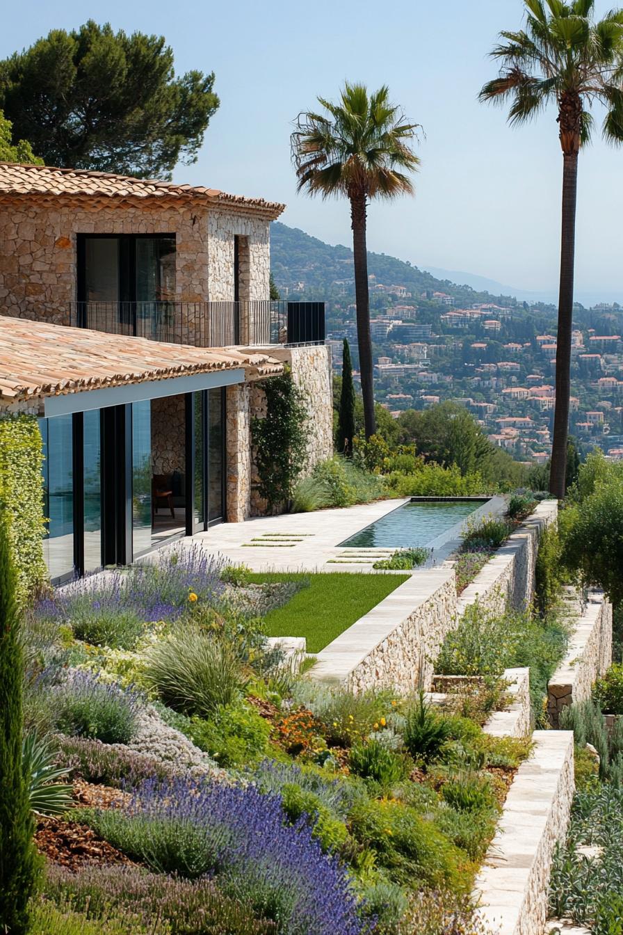 modern French house roof garden with French riviera stunning views 3