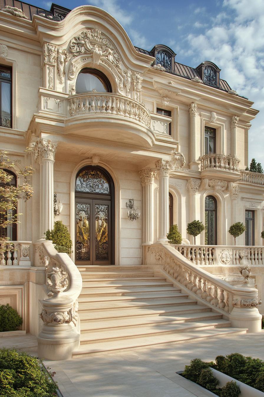 modern Sicilian baroque style mansion exterior 1