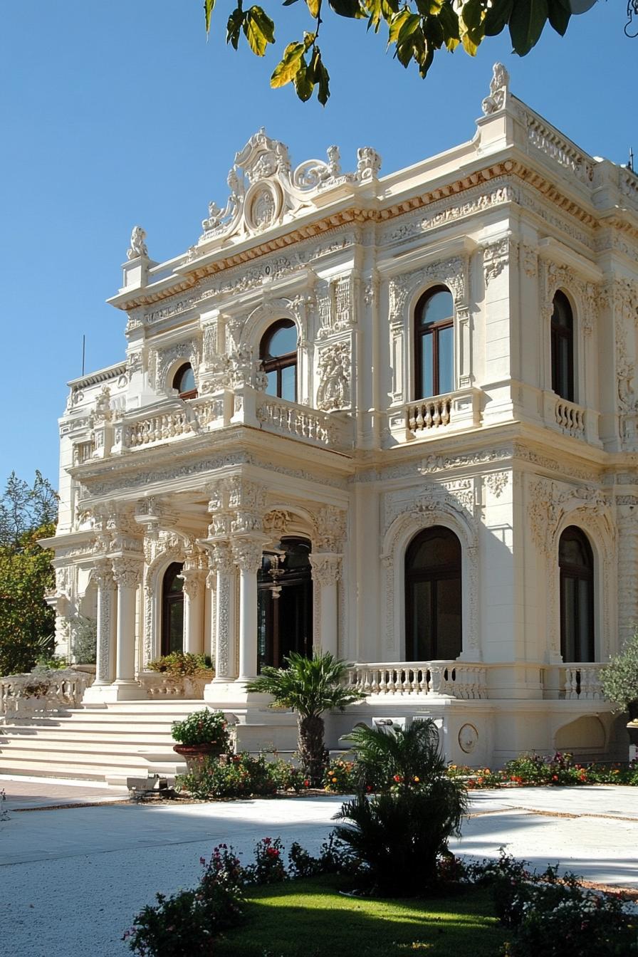 modern Sicilian baroque style mansion exterior 2