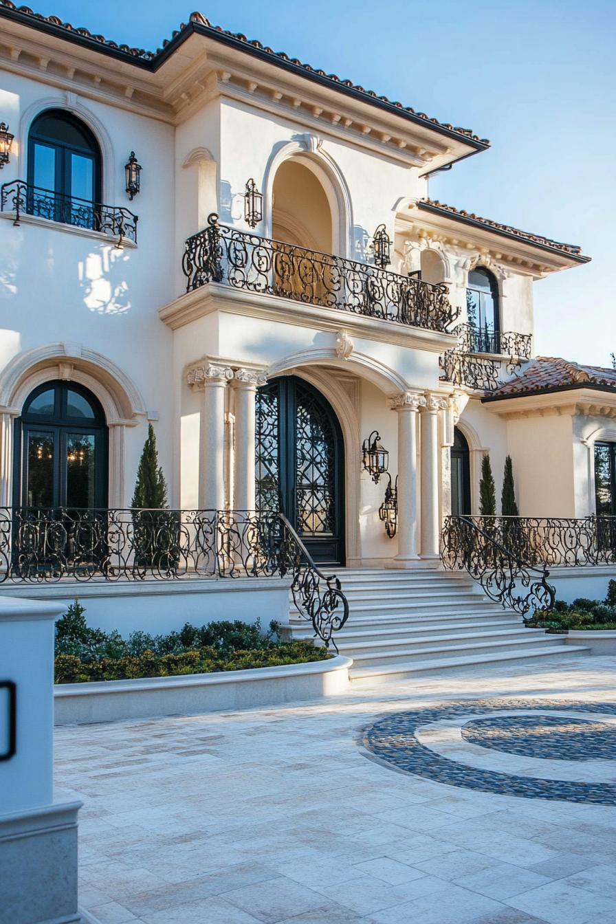 modern Sicilian baroque style mansion exterior 3