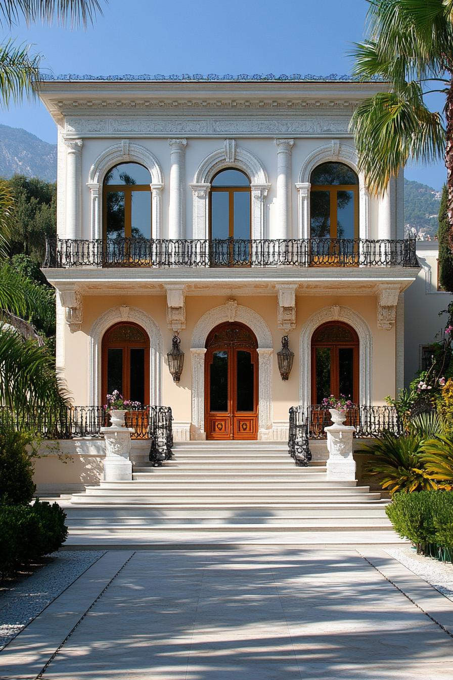 modern Sicilian baroque style mansion exterior