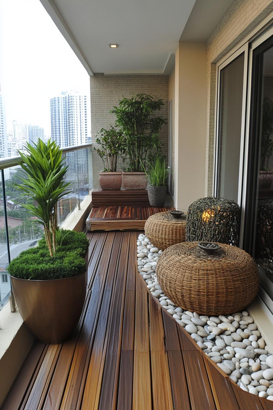 modern apartment small balcony interior with mini zend garden 1