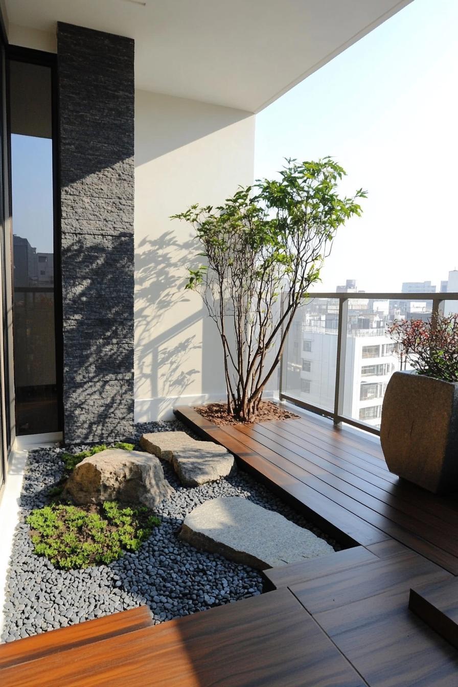 modern apartment small balcony interior with mini zend garden 2