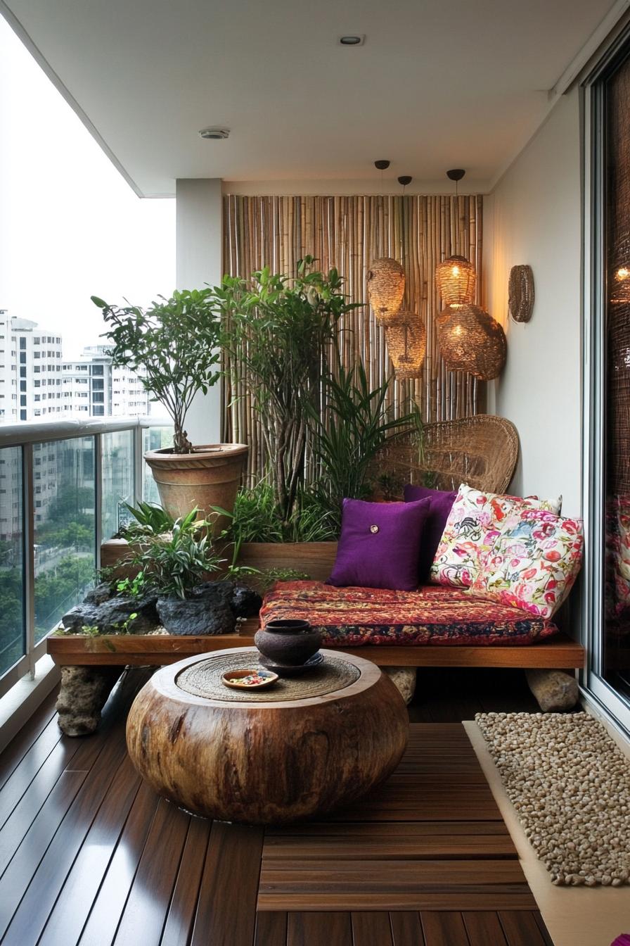 modern apartment small balcony interior with mini zend garden 3