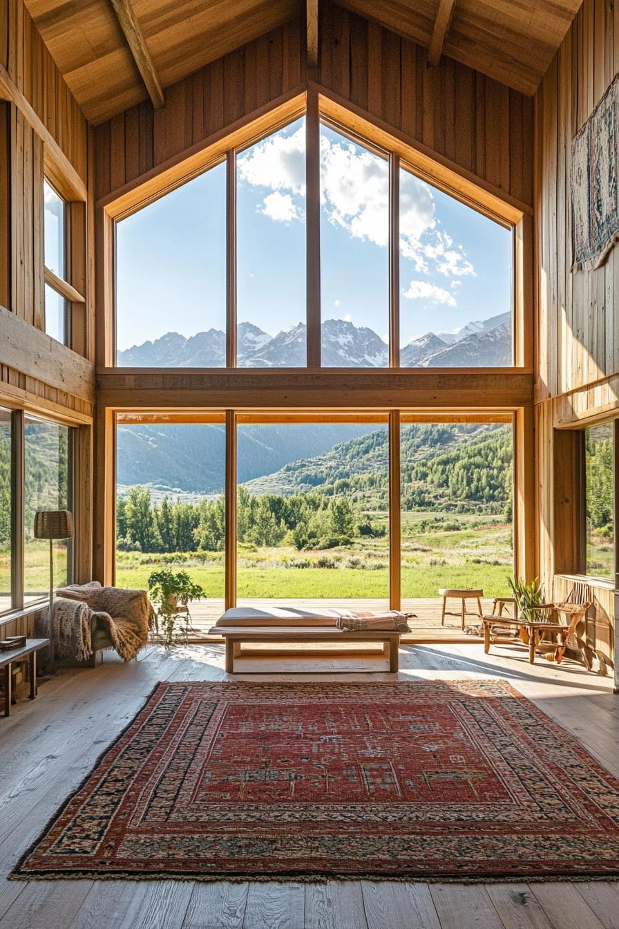 modern barn style house with loft storage large windows overlooking stunning mountain meadows 1