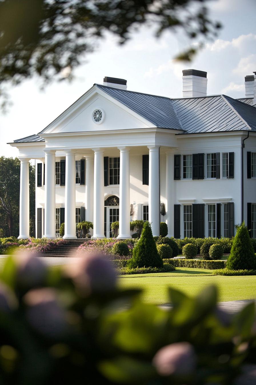 modern colonial southern plantation house