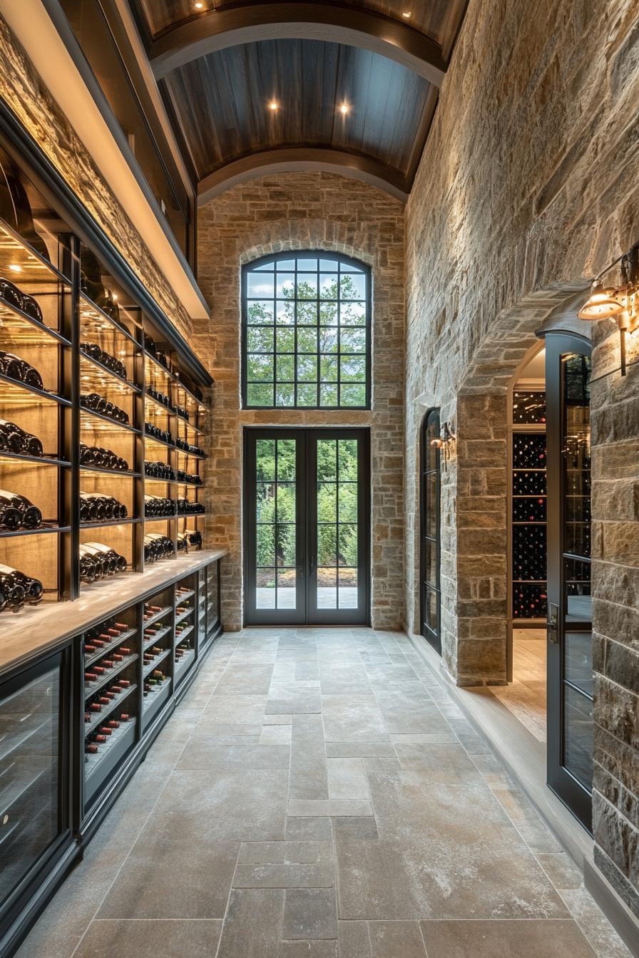 modern hampton style luxury mansion wine cellar with tasting room 1