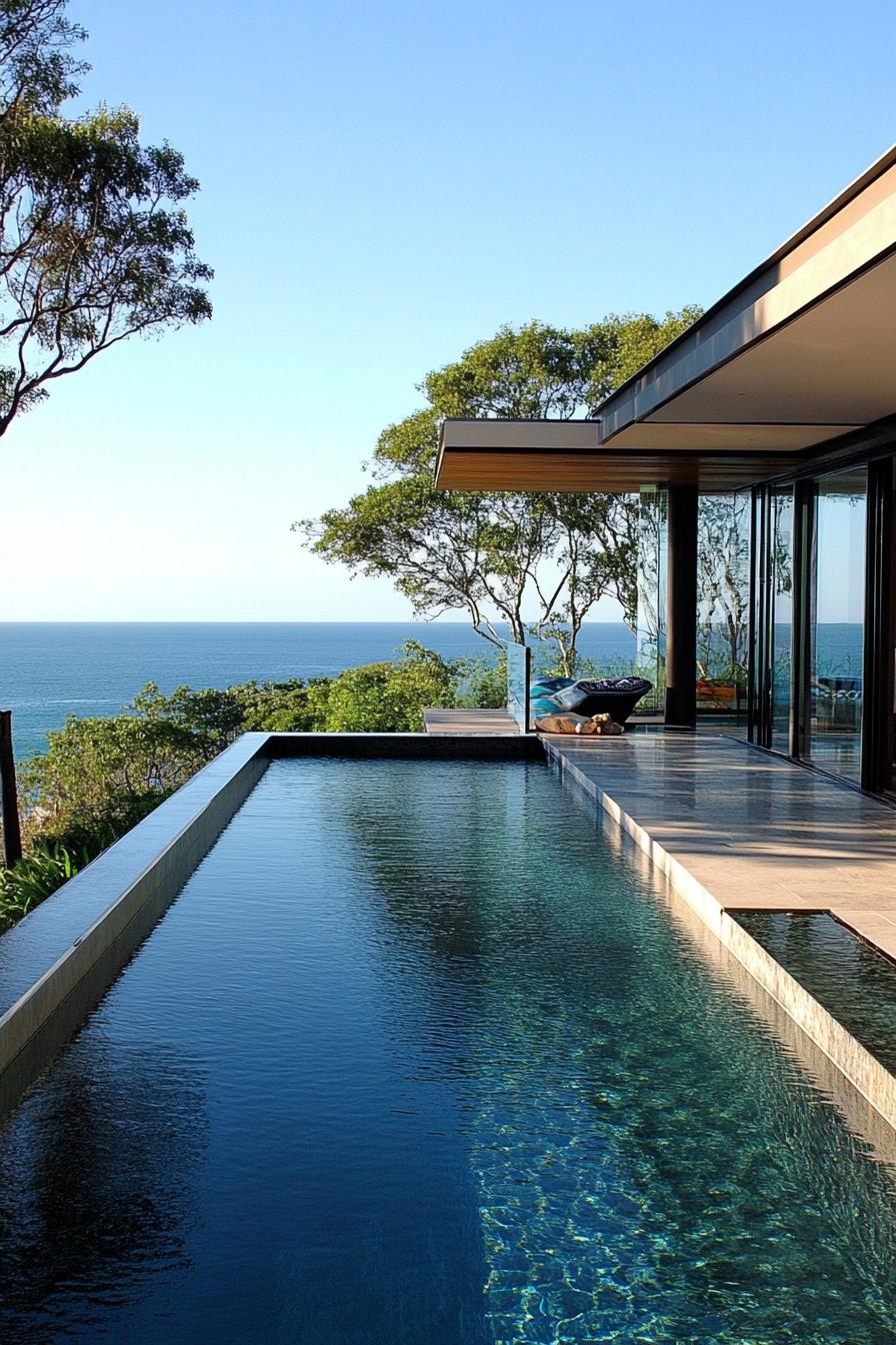 modern house on a slope rooftop infinity pool and ocean views 1