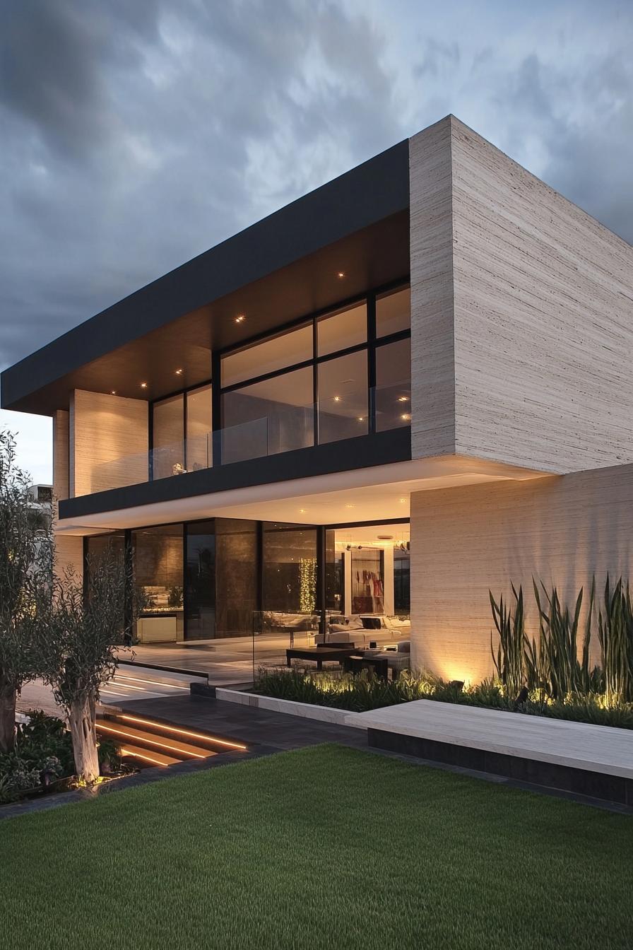 modern minimalist home exterior simple geometric shapes 2