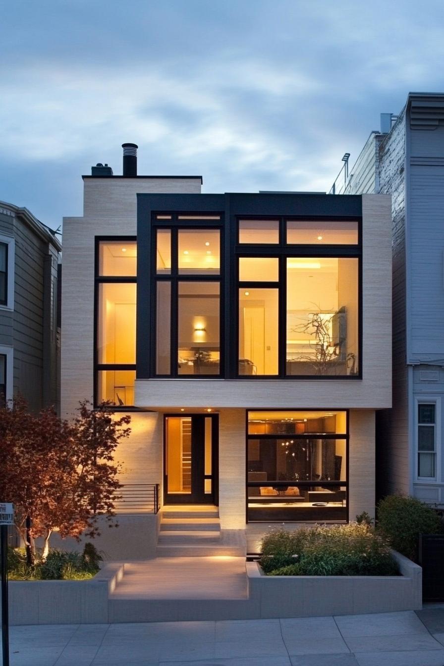 modern minimalist home exterior simple geometric shapes 3