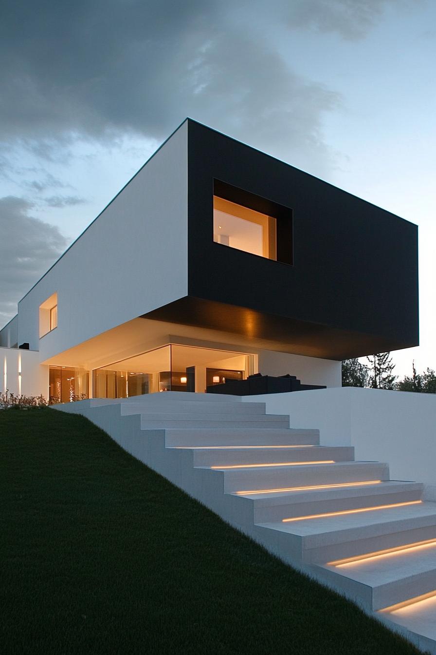 modern minimalist home exterior simple geometric shapes