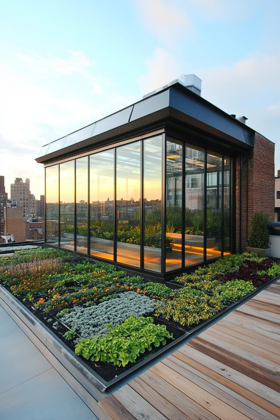 modern rooftop greenhouse