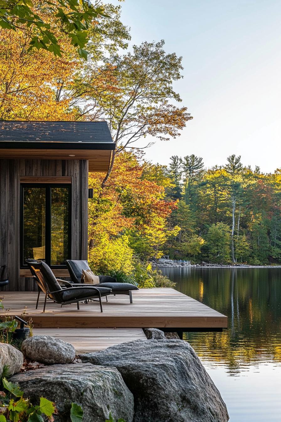 secluded modern cabin with private lake beach 1