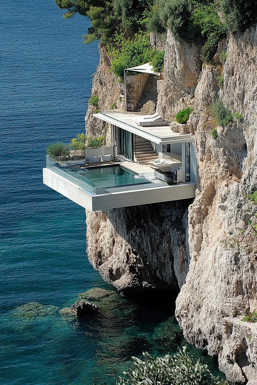 big modern cliffside retreat house on Amalfi coast 1