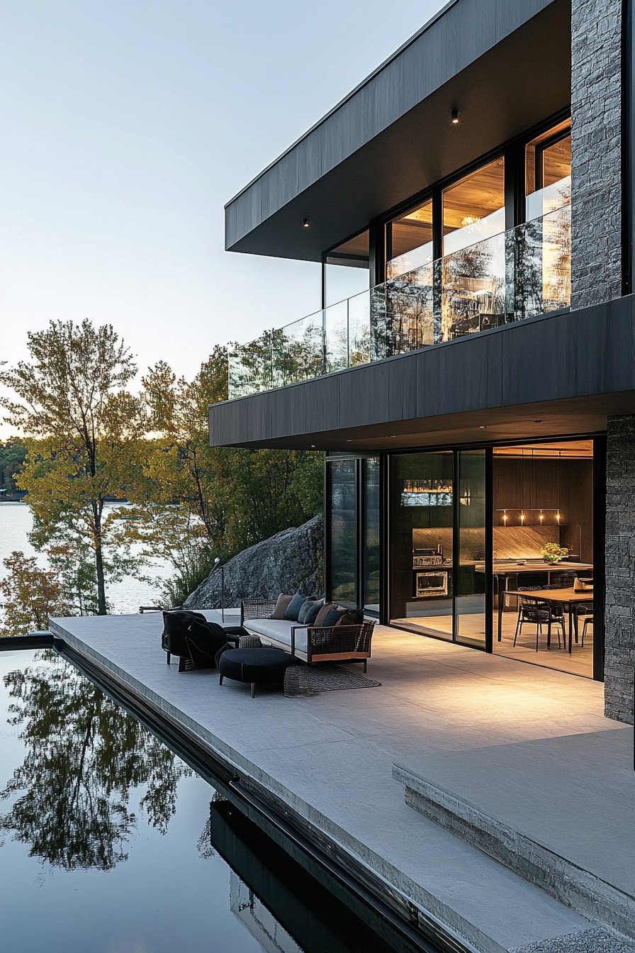 lakeside house indoor outdoor living 3