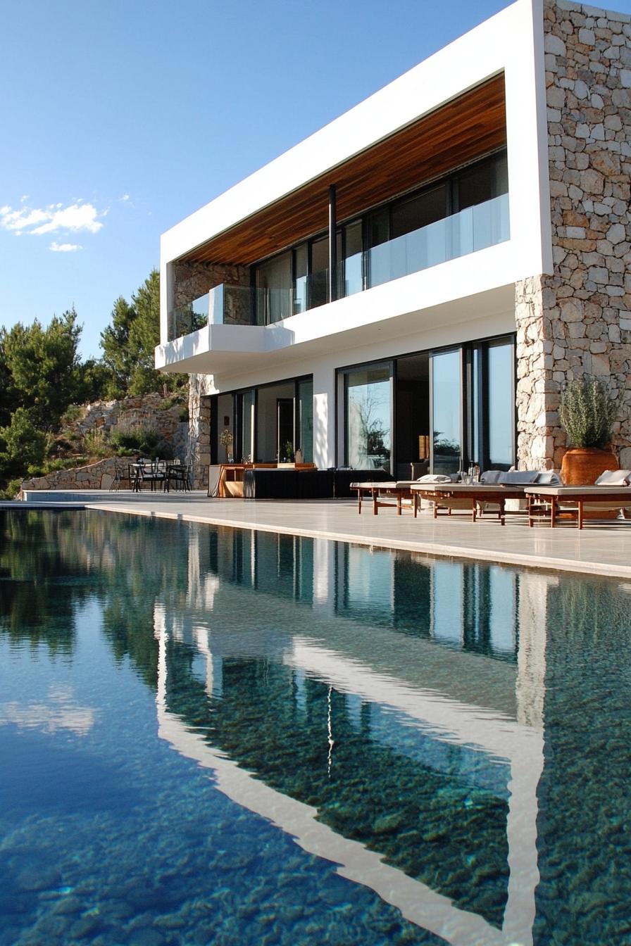 modern Greek seafront villa with pool 3