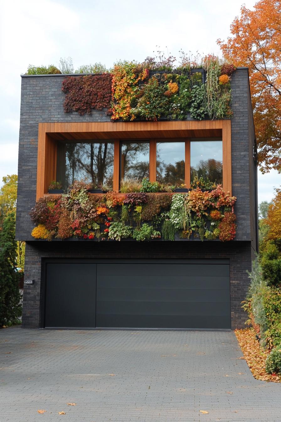 modern house garage with vertical garden facade stunning fall countryside views