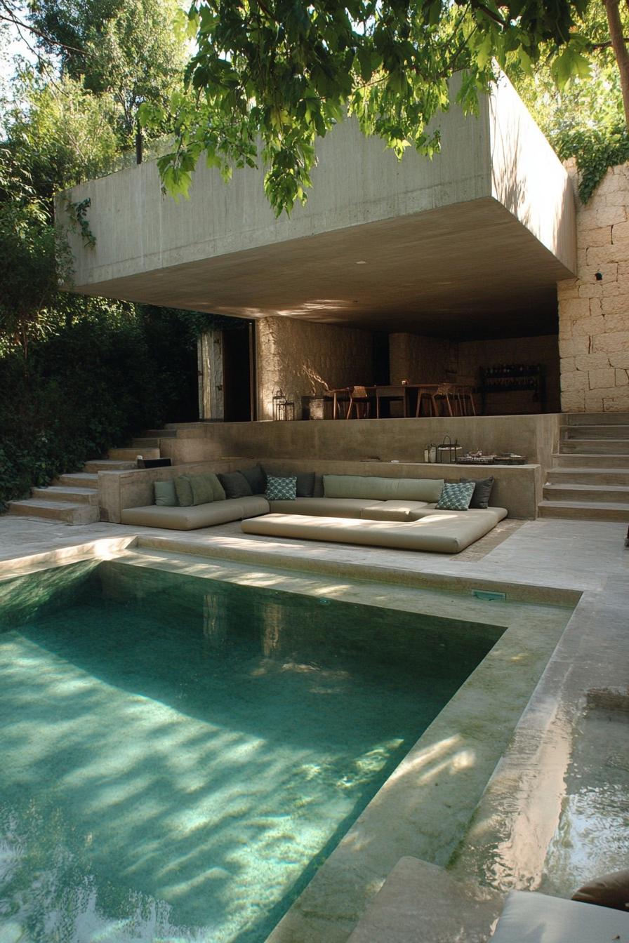 modern house pool with submerged seating 1