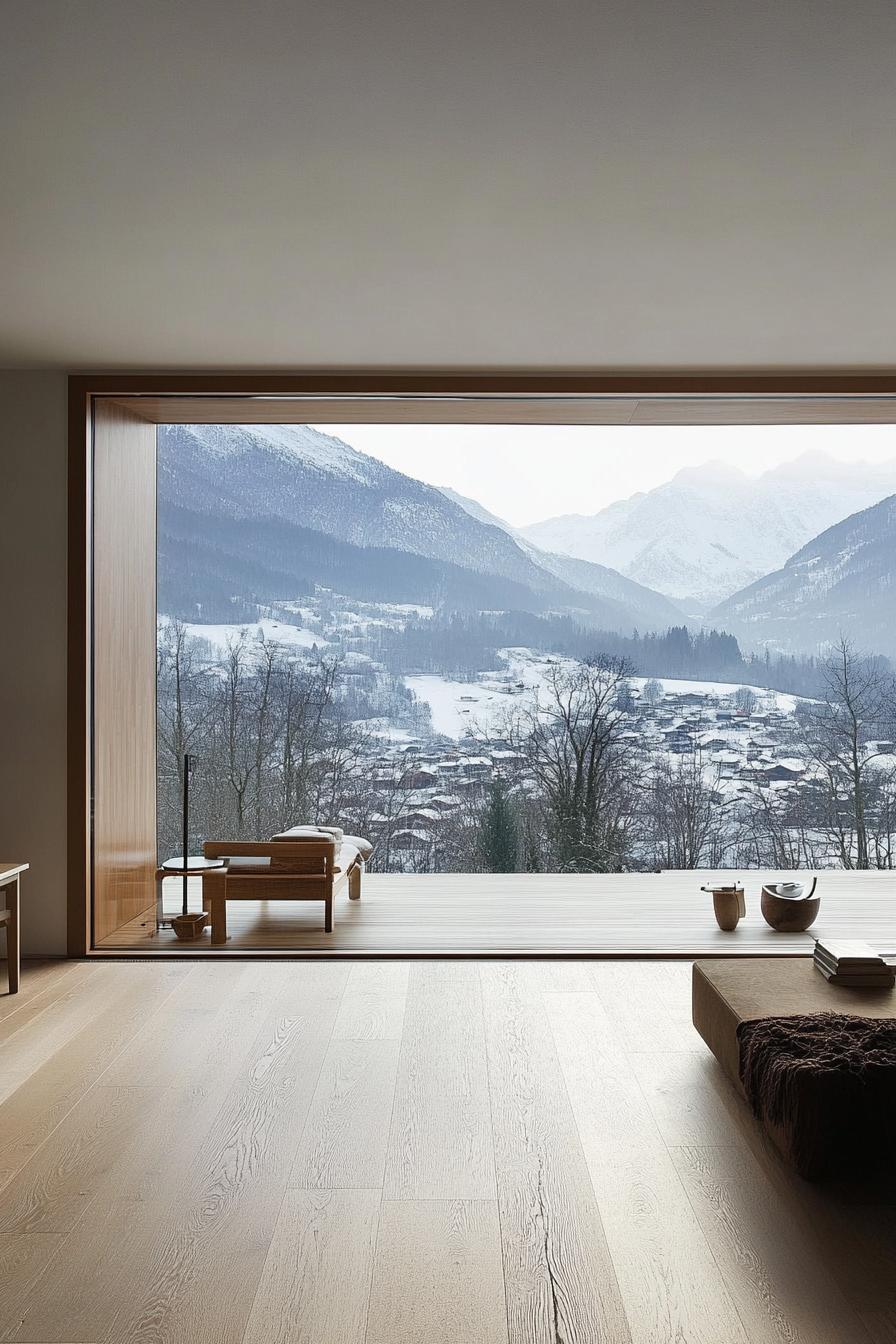 modern minimalist house full wall windows with stunning mountain views 2