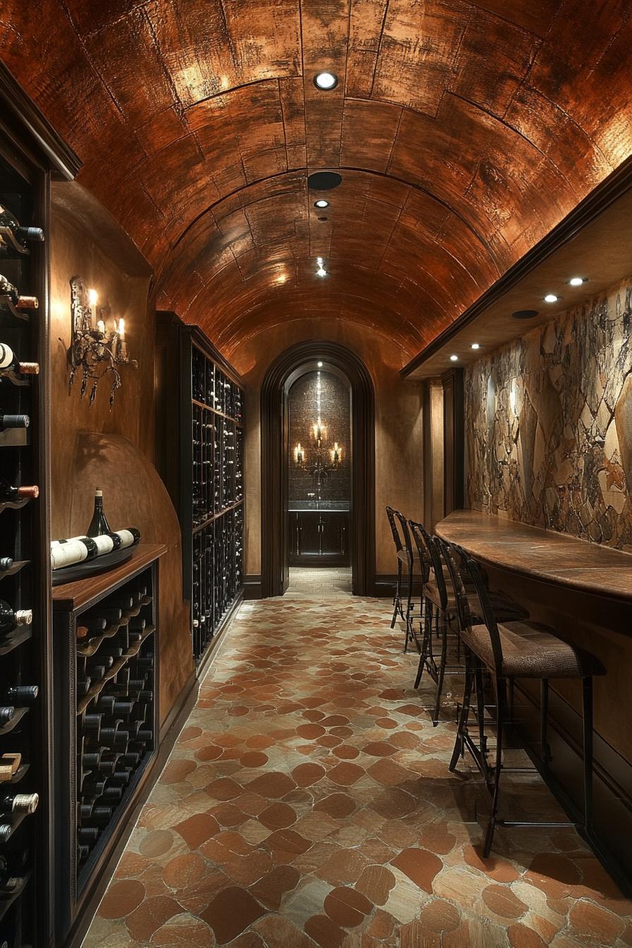 modern suburban mansion wine cellar 1