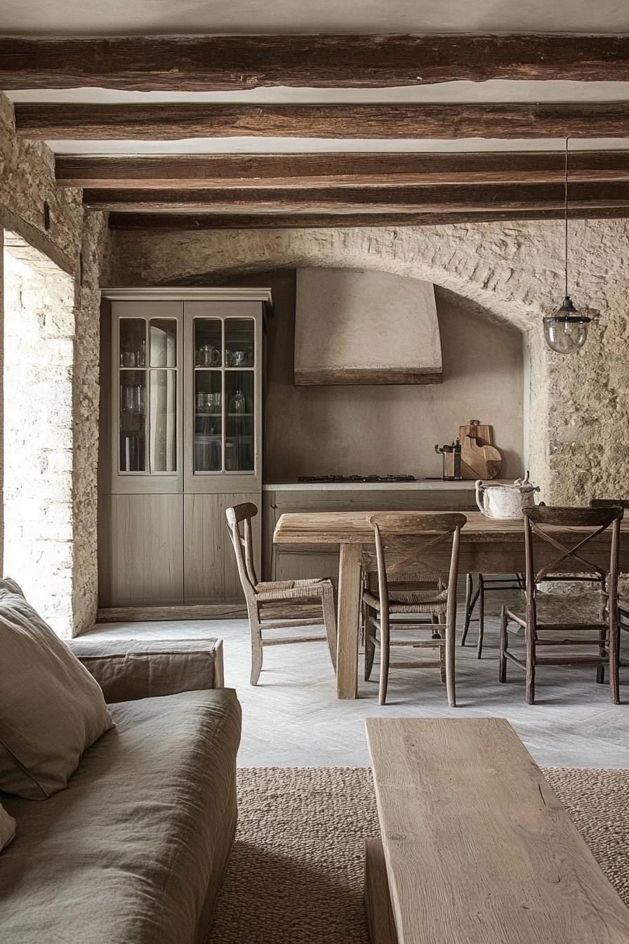 Tuscan modern interior with old world charm