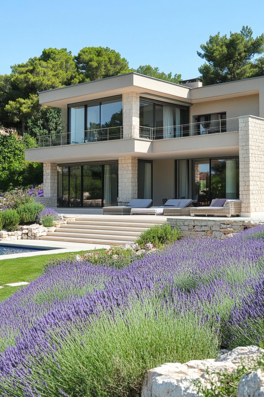 big modern French riviera house with lavender gardens 2