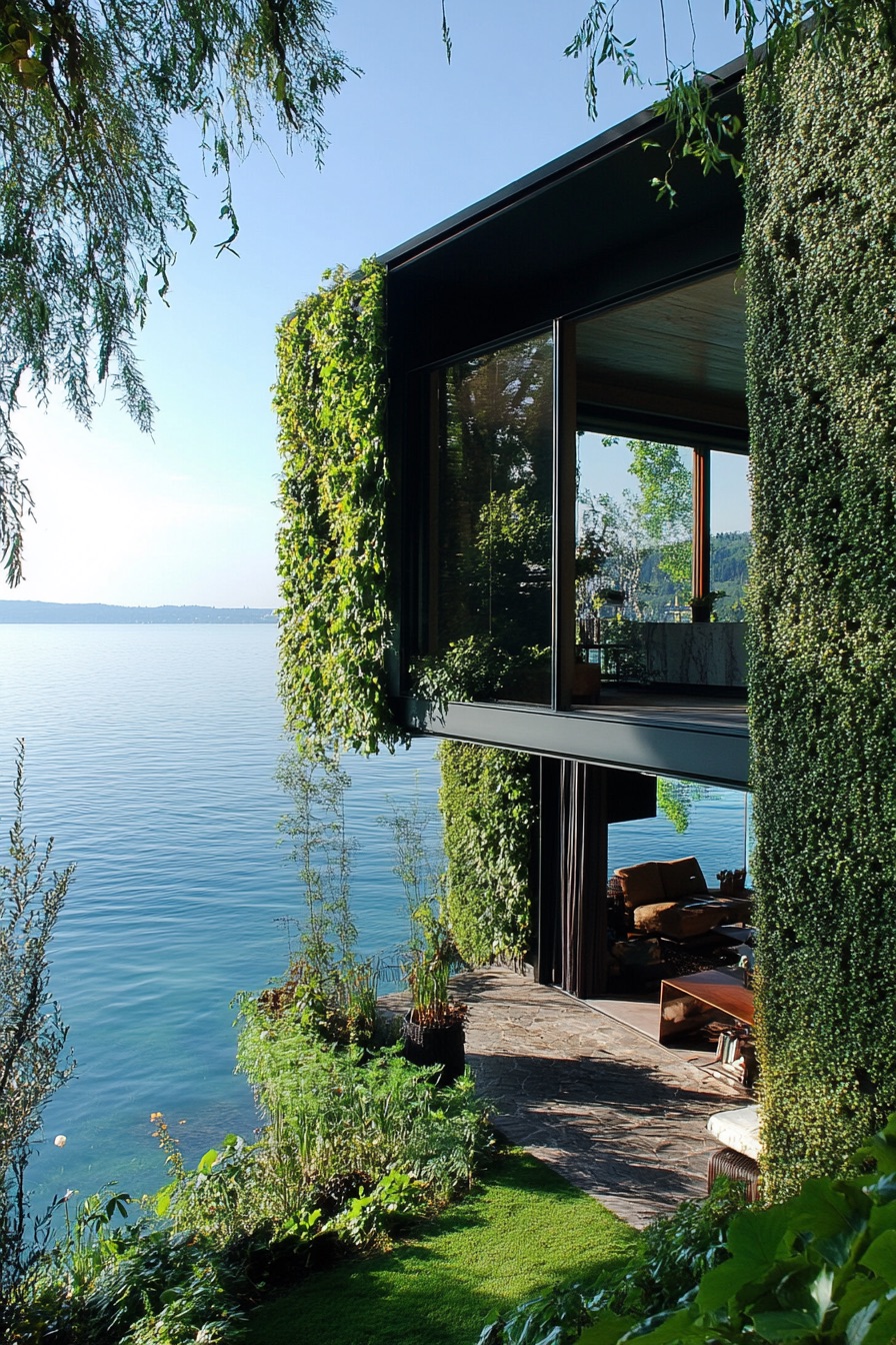 lakeside house green walls 3